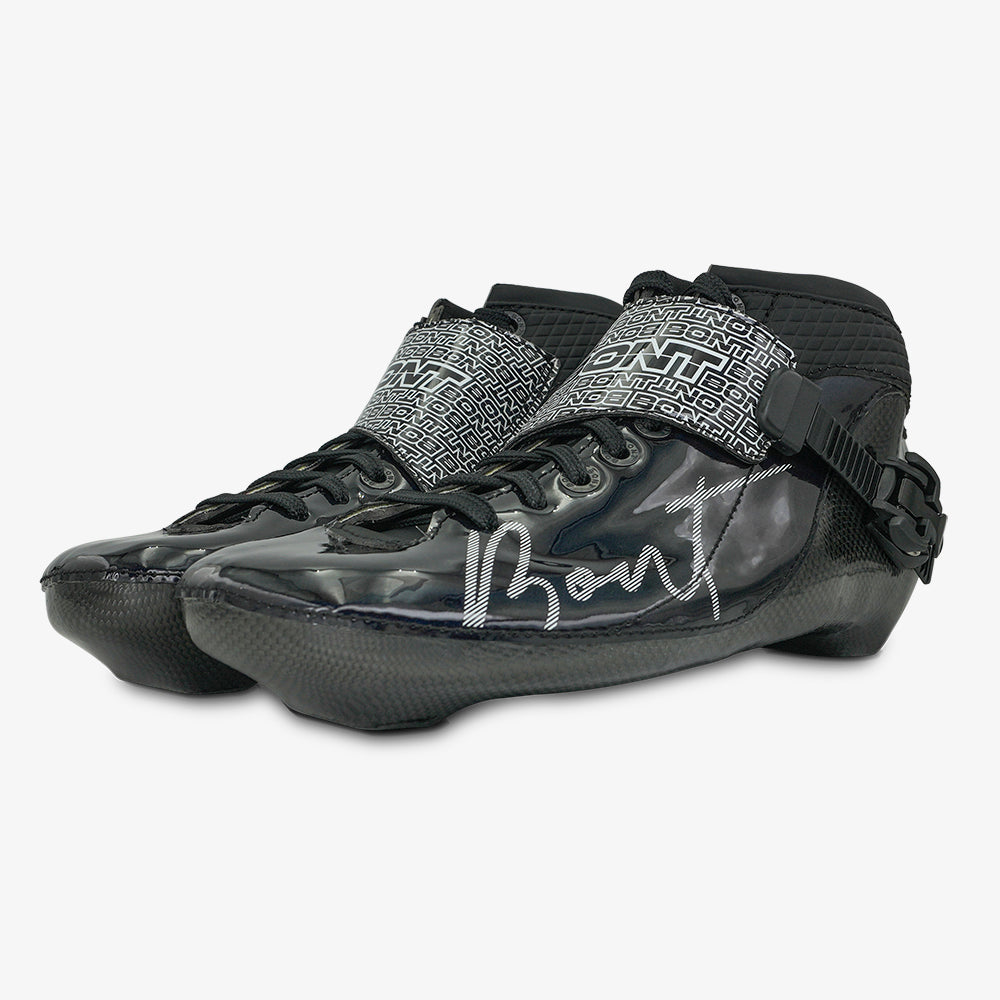 black-Bont Eclipse boot in use during inline speed skating