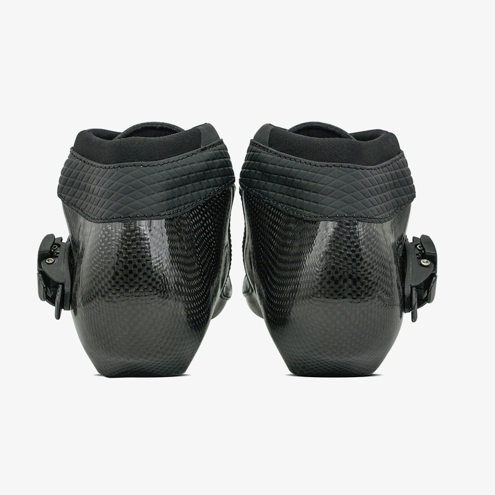 rainbow-silver-black-Detail shot of the narrow cuff construction and ankle contour