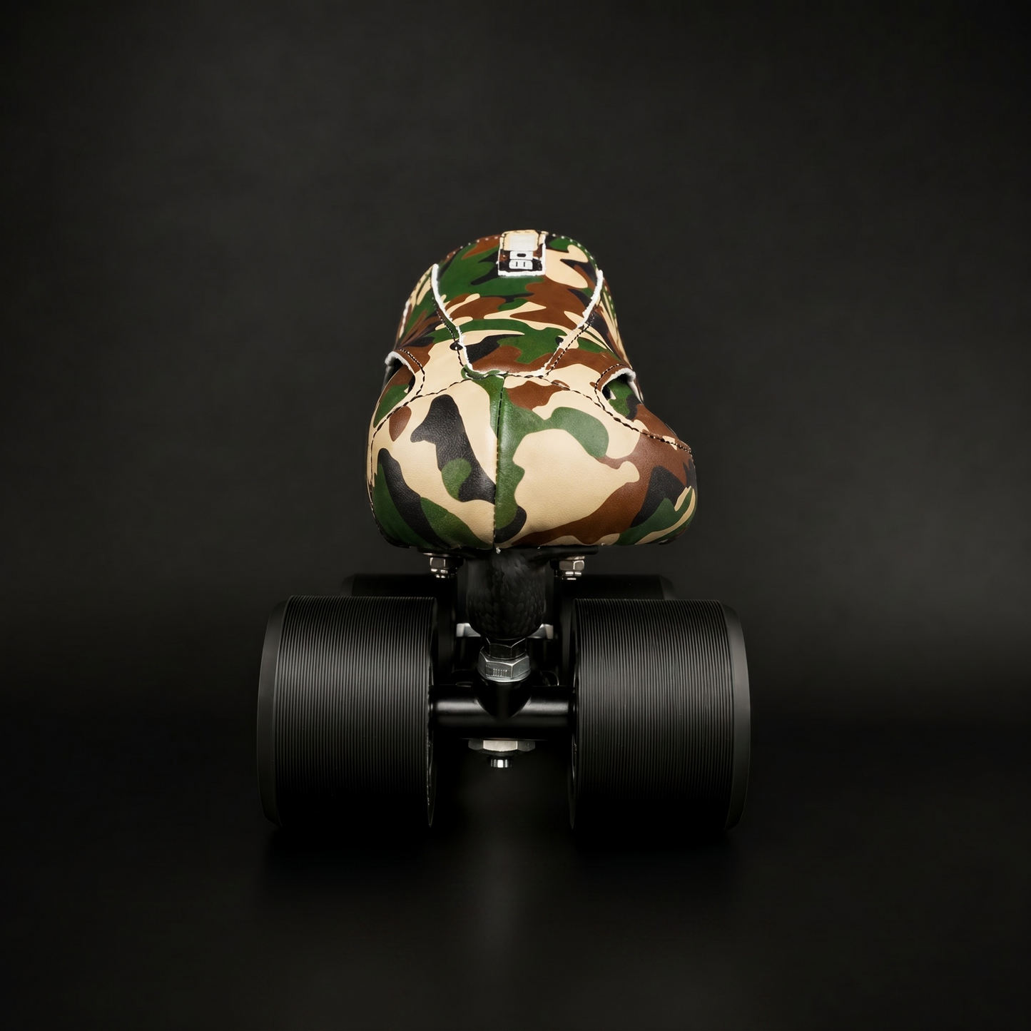 Skater wearing Envy Camo Roller Skates in motion