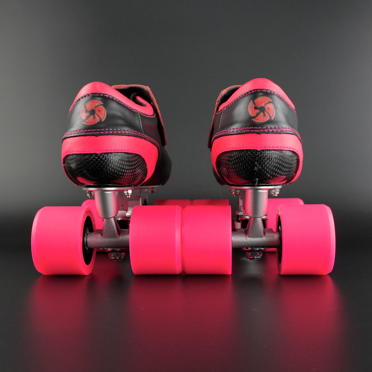 Detail shot of Royal Assassin wheel with grooved urethane and aluminum hub