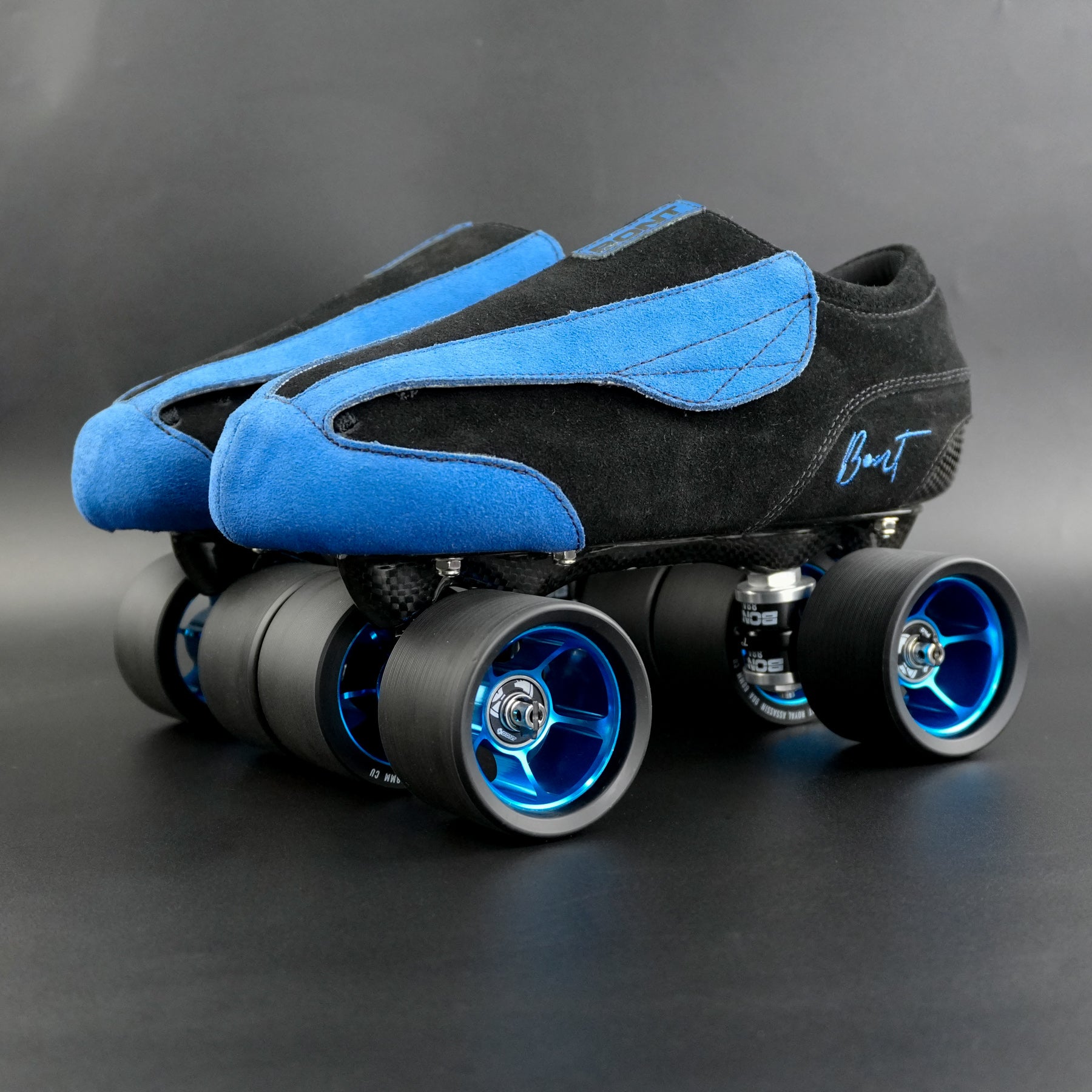 Angle view showing the full skate package and color-matched components