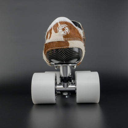 Skater wearing Envy Cow Skin Roller Skates in motion