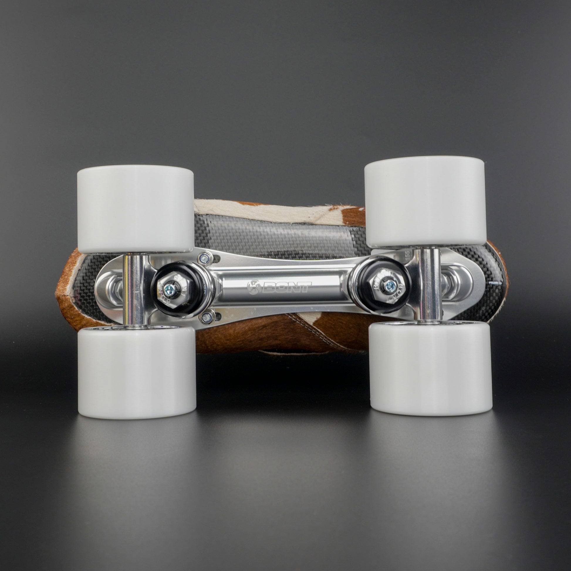 Detail of Ultraglide silver electroplated hub and wheel urethane