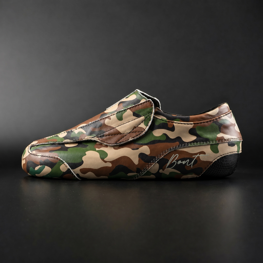 Side view of Envy Camo Roller Skate showing cowhide pattern