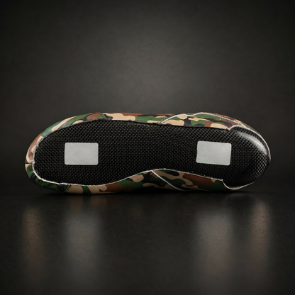 Skater wearing Envy Camo Roller Skates in motion