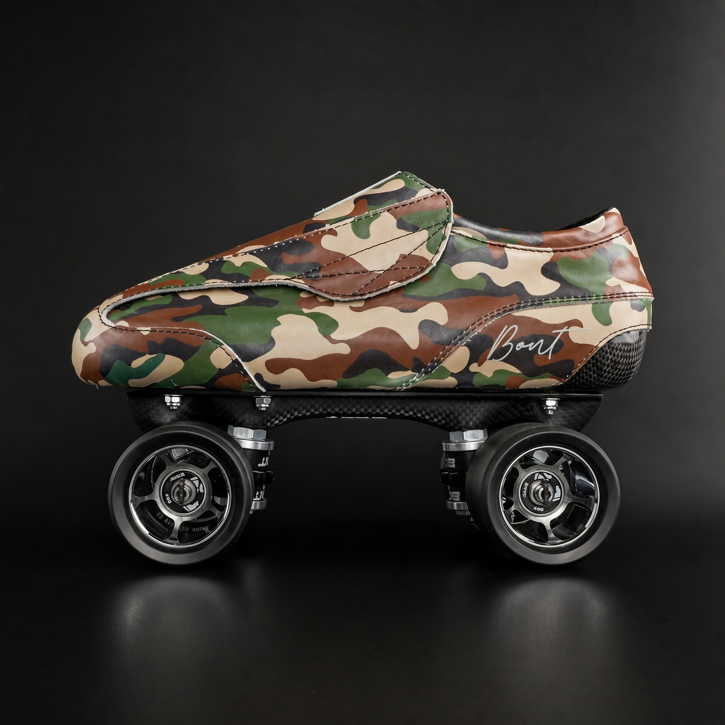 Side view of Envy Camo Roller Skate showing cowhide pattern