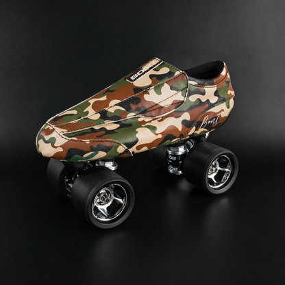Angled view showing camo contrast