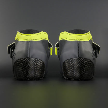 Skater in action using the limited edition setup on an indoor track