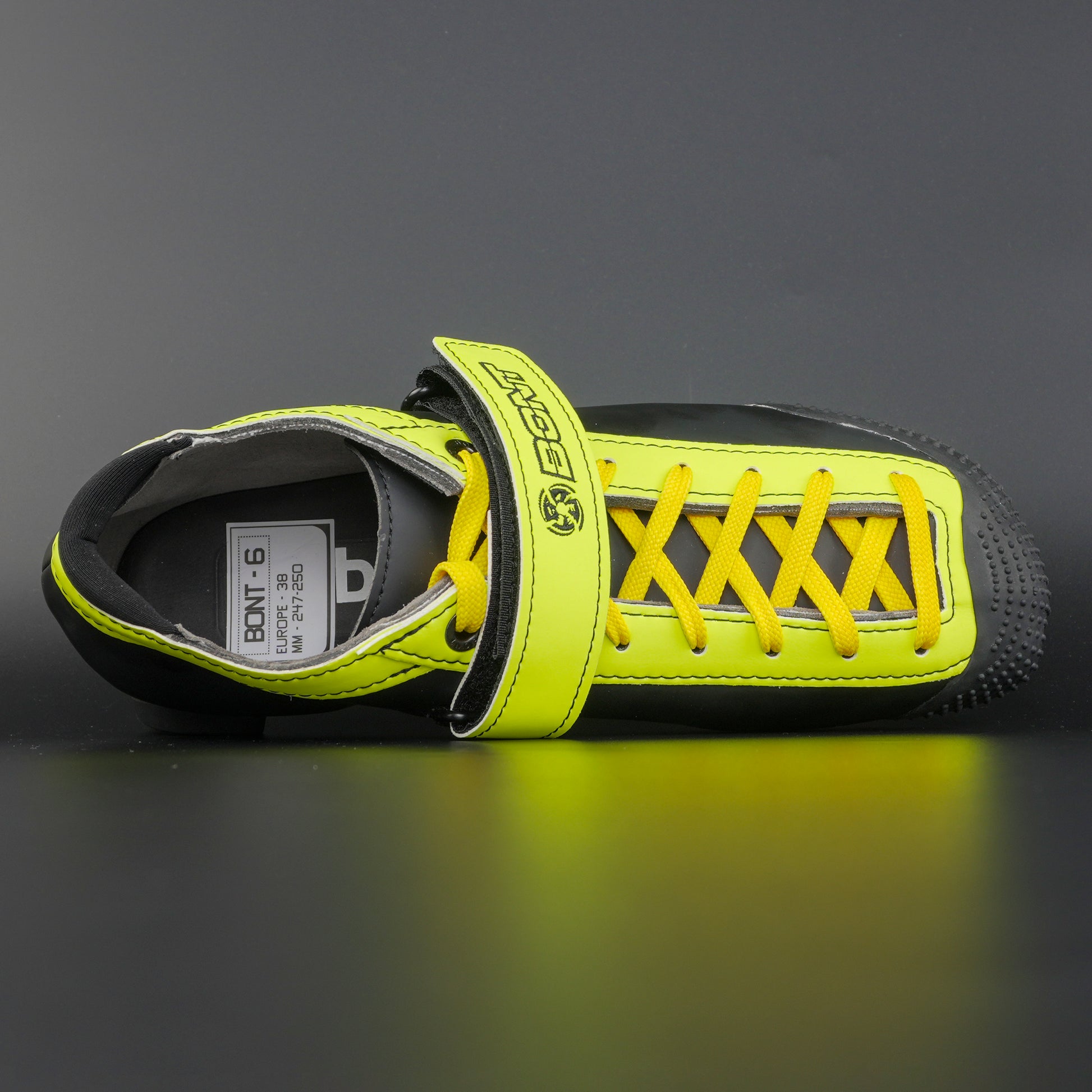 Skater in action using the limited edition setup on an indoor track