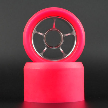 Detail shot highlighting aluminum hub and urethane bond